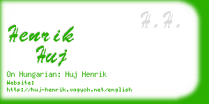 henrik huj business card